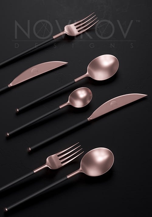 Novikov Designs Coppe Restaurant Cutlery product, identity and branding design Rolans Novikovs