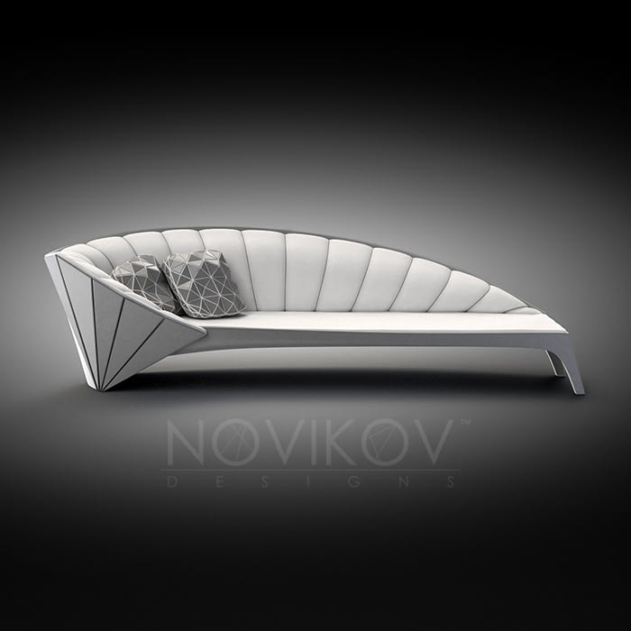Novikov Designs Strabo Sofa White with grey frame Rolans Novikovs