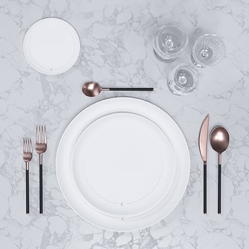 Novikov Designs Coppe Restaurant Tableware product, identity and branding design Rolans Novikovs