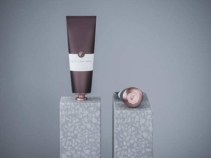 Novikov Designs Coppe skincare product design range, deep clean mask tube Rolans Novikovs